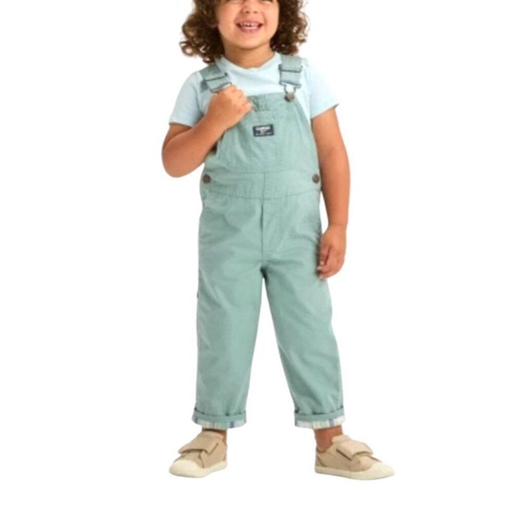 OshKosh Bgosh Toddler Kids Green Overalls 3T Comfortable & Durable